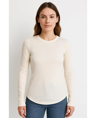 Watson'S Women's Waffle Long Sleeve Thermal Crew