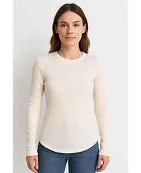 Watson'S Women's Waffle Long Sleeve Thermal Crew