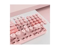 Wireless Keyboard And Mouse Set - Cute Keyboard And Mouse Combo, Full Size Keyboard With Number Pad & Round Keycaps For Windows Pc Laptop