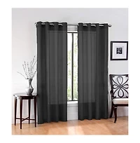 GoodGram Ultra Luxurious Elegant Sheer Grommet Single Curtain Panel