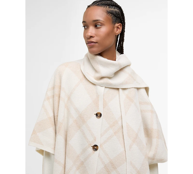 Barbour Women's Vienna Knitted Cape Coat with Scarf