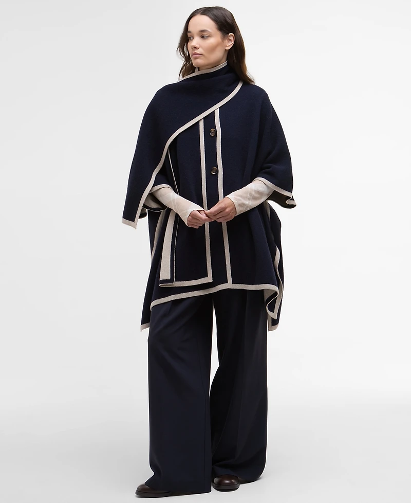 Barbour Women's River 3/4-Sleeve Cape Coat with Scarf