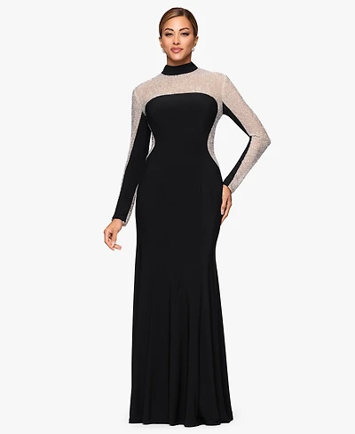 Xscape Women's Mock Neck Maxi Dress