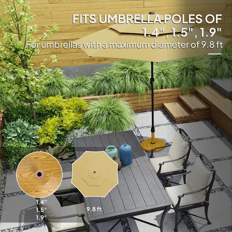 Outsunny Patio Umbrella Base Outdoor Umbrella Base with Wheels,