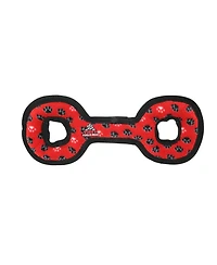 Tuffy Medium Tug-o-War Red Paw 2 Pack, Durable Plush Squeaky Dog Toy