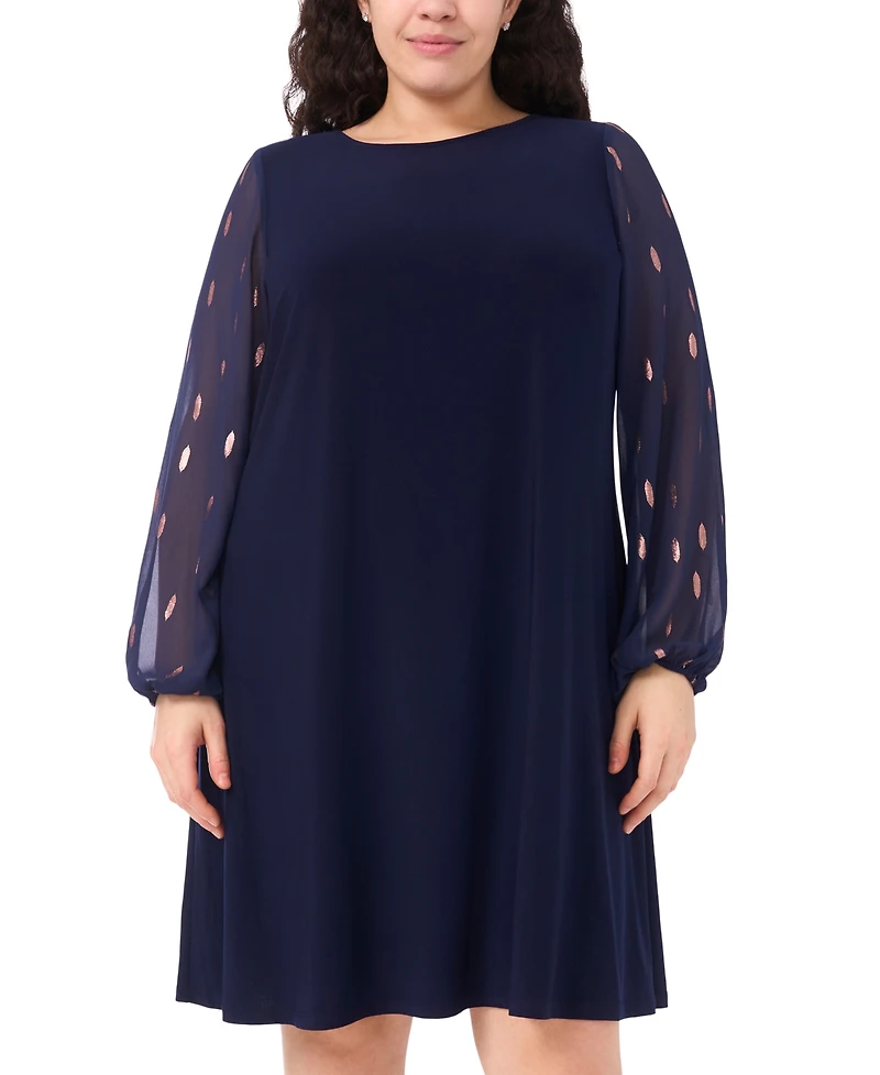Msk Plus Size Long Sleeves Shift Dress