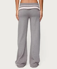 Edikted Women's Kaliya Stripey Fold Over Knit Pants