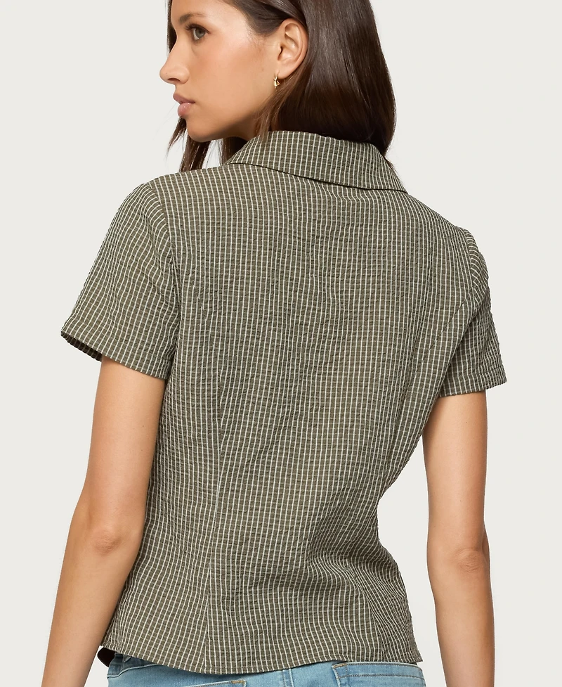 Edikted Women's Alisa Plaid Tailored Button Up Shirt