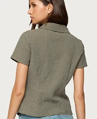 Edikted Women's Alisa Plaid Tailored Button Up Shirt