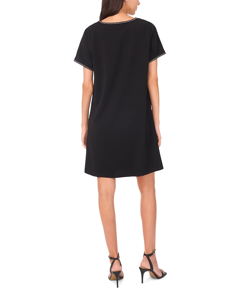 Msk Women's Short Sleeve Stud Detail Dress