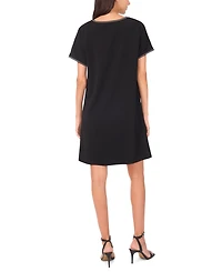Msk Women's Short Sleeve Stud Detail Dress