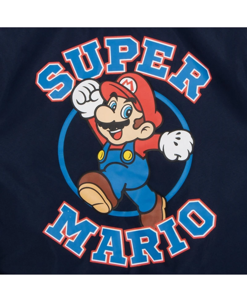 Mario Boys Super Bros Zip-Up Varsity Bomber Jacket
