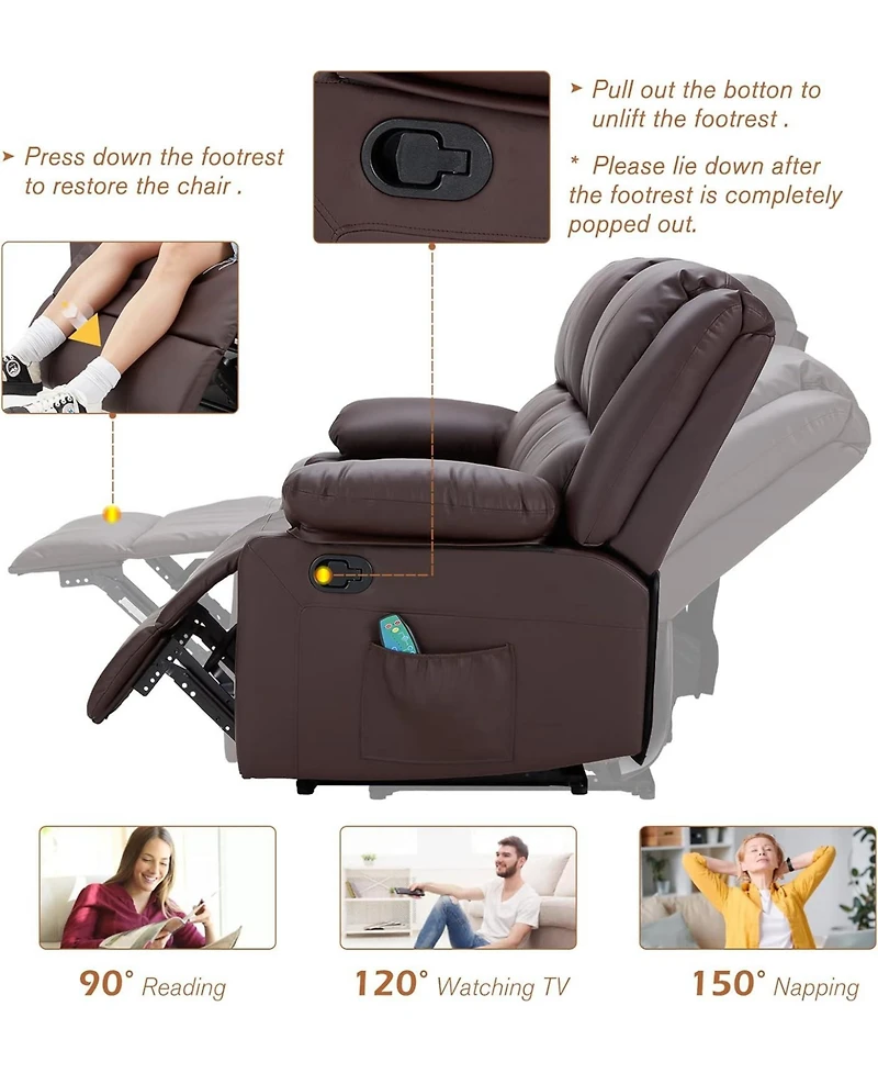 Aecojoy Recliner Couch with Massage&Heat Function