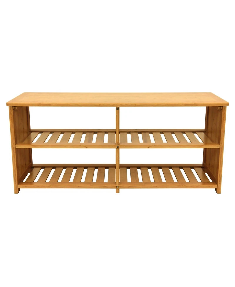 Oceanstar 10-Pair Bamboo Entryway Storage Bench.
