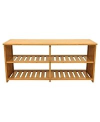 Oceanstar 10-Pair Bamboo Entryway Storage Bench.