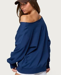 Edikted Women's Nashville Oversized Wide Neck Sweatshirt