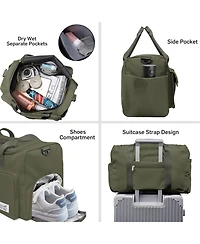 Travel Duffel Bag with Shoes Compartment Sports Gym Bag with Dry Wet Separated Pocket for Men and Women Overnight Bag Weekender Bag Training Handbag