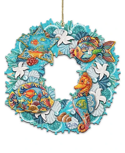 Designocracy Costal Sea Creatures Wreath Ornament