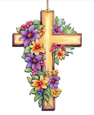 Designocracy Serenity Cross Christmas Ornament