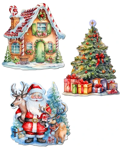 Designocracy Christmas Is Here Clip-on Ornaments, Set of 3