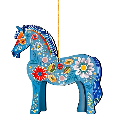 Designocracy Danish Horse Christmas Wooden Ornament