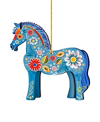 Designocracy Danish Horse Christmas Wooden Ornament