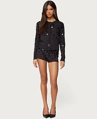 Edikted Women's Cierra Sequin Knit Micro Shorts