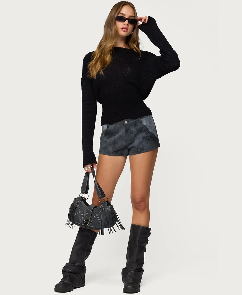 Edikted Women's Tezi Boat Neck Light Knit Top