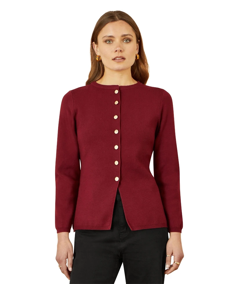 Yumi Women's Chic Peplum Button Up Cardigan