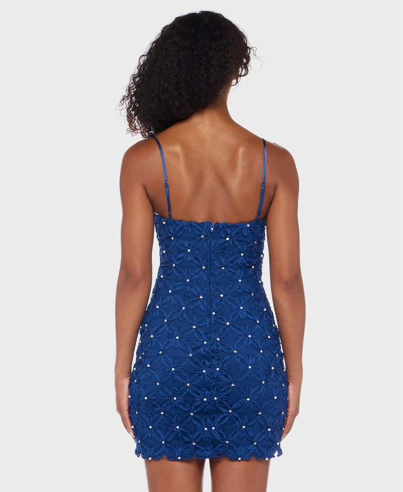 Alex & Sophia Juniors' Embellished Soutache Bodycon Dress