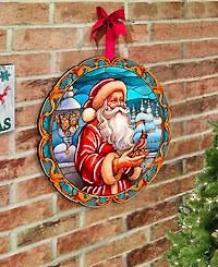 Designocracy Santa with Red Cardinal Holiday Decor