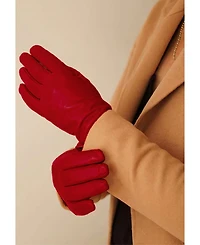 Women`s extra long Premium Lamb Leather Touchscreen Gloves "Lola Long" Cashmere Lining