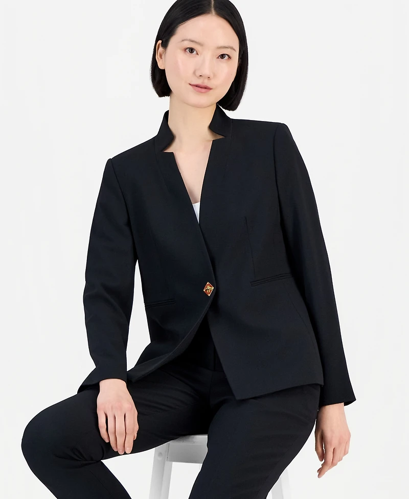 Tahari Asl Women's Notched One-Button Pantsuit