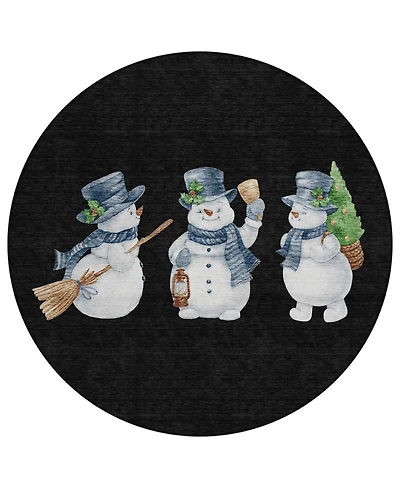 Addison Holiday Washable Indoor/Outdoor ACN1826 8'x8' Round Area Rug