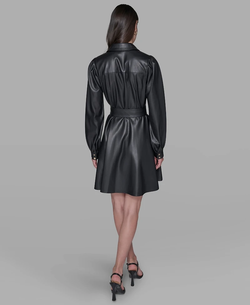 Karl Lagerfeld Paris Women's Collared Shirt Dress