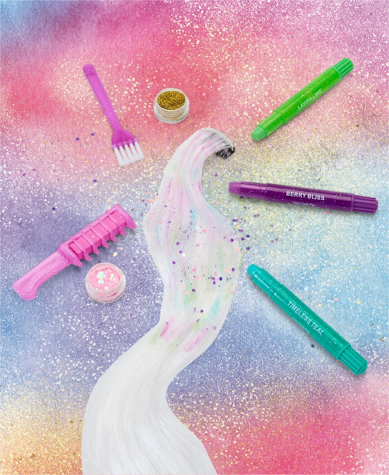 Geoffrey's Toy Box Glam Hair Chalk Glitter Easy-Color Styling Set