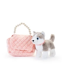 Geoffrey's Toy Box Fancy Pets 6" Plush Huskey and Purse Toy