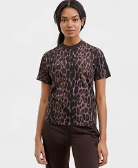 adidas Women's The Seasonal Essentials Leopard Print Crewneck T-Shirt