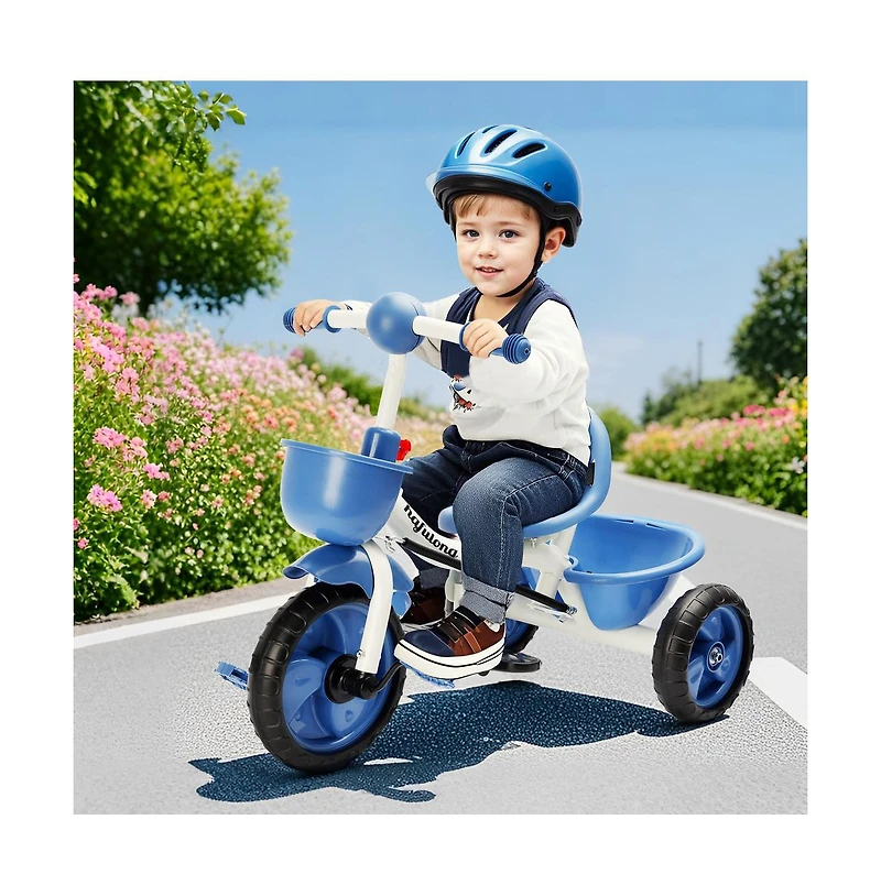 Artudatech Baby Push Trike Toddler Tricycle Boys and Girls Kids Tricycle with Push Handle