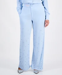 I.n.c. International Concepts Petite Embellished High-Rise Wide-Leg Pants, Macy's Exclusive
