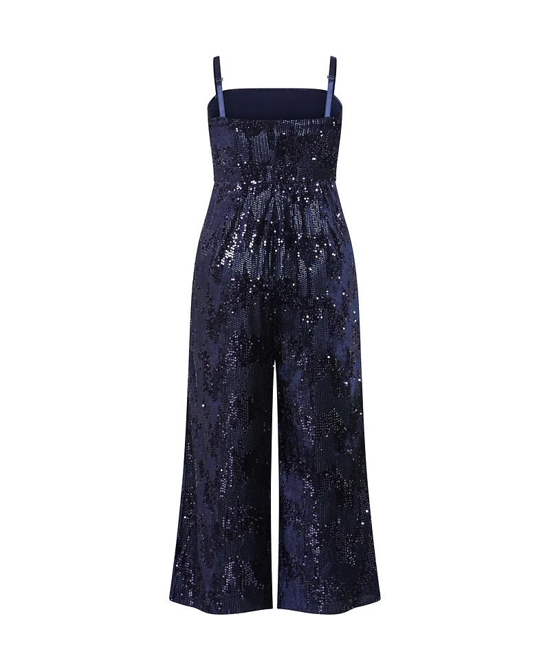 City Chic Plus Glimmer Sequin Strapless Jumpsuit