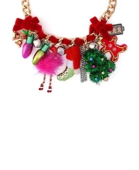 Betsey Johnson Faux Stone Santa Baby Statement Bib Necklace