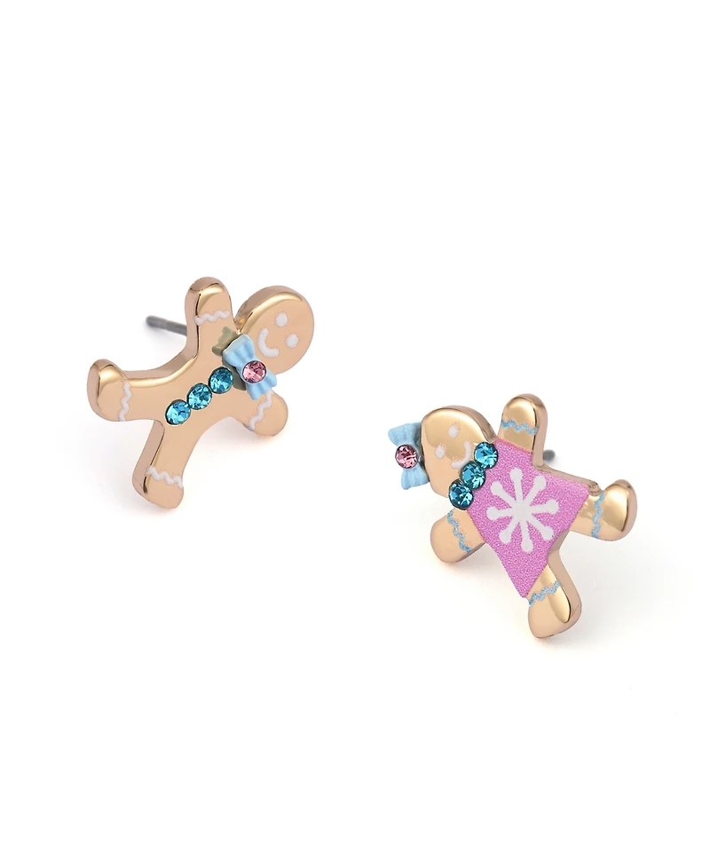 Betsey Johnson Faux Stone Santa Baby Gingerbread Stud Earrings