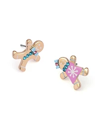 Betsey Johnson Faux Stone Santa Baby Gingerbread Stud Earrings