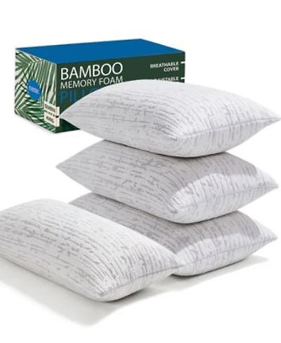 Nestl Adjustable Support Shredded Memory Foam 4 Pk Pillow