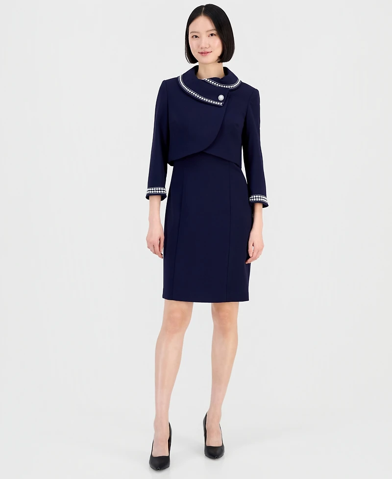 Tahari Asl Beaded Dress Suit Set