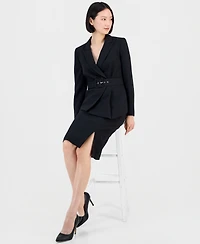 Tahari Asl Women's Asymmetrical Belted Jacket & Pencil Skirt Suit Set