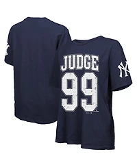 Majestic Women's Aaron Judge Navy New York Yankees Oversized Name Number T-Shirt
