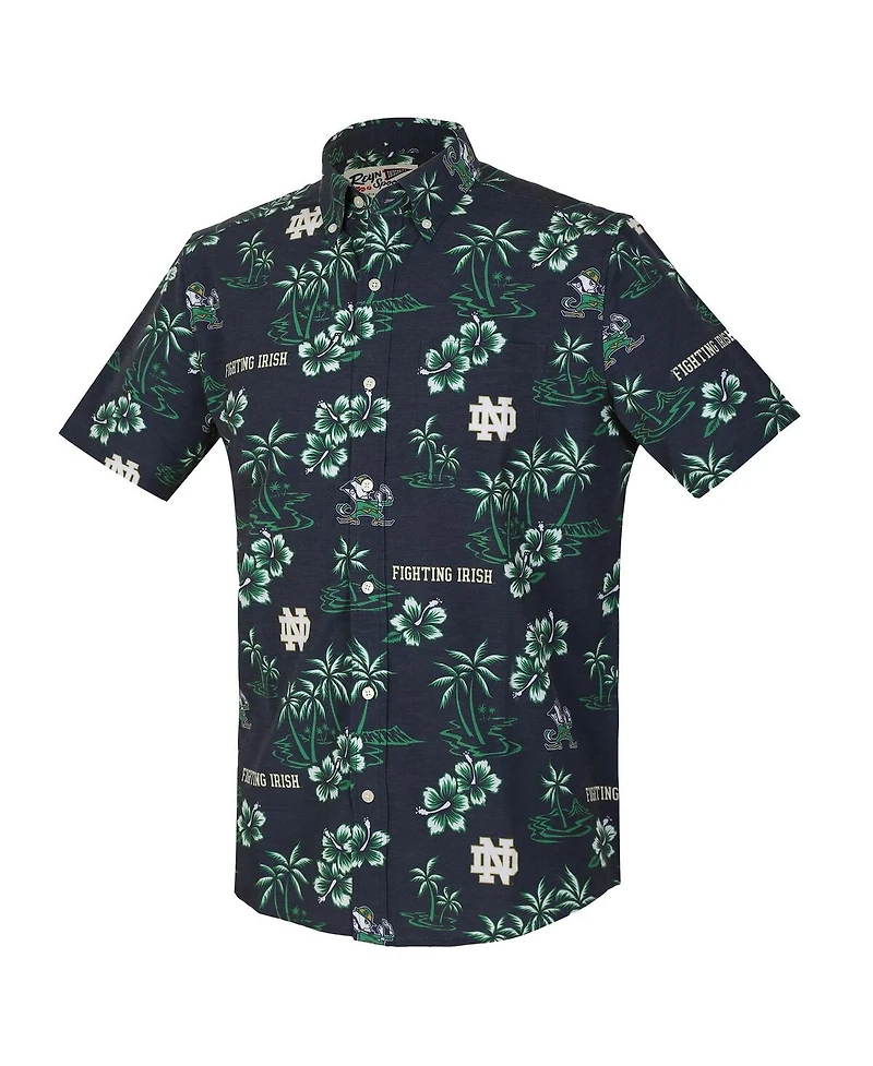 Reyn Spooner Men's Navy Notre Dame Fighting Irish Kekai Classic Tri-Blend Button-Down Shirt