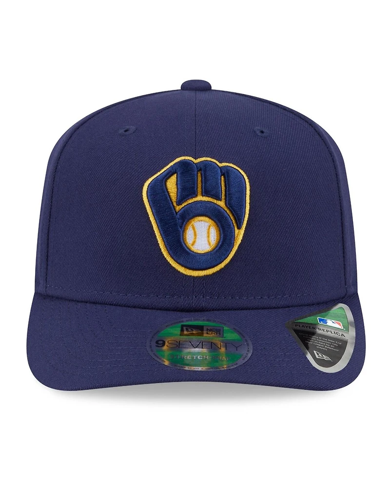 New Era Men's Navy Milwaukee Brewers 2025 Mlb Postseason Side Patch 9SEVENTY Adjustable Hat